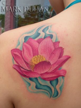 Lotus Tat Design On Back