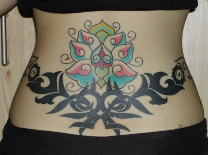 Lotus And Tribal Tattoos
