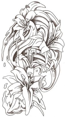 Flower And Watter Splash Tattoo