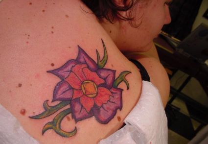 Flower Tattoo On Shoulder