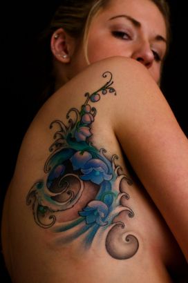 Flower Side Back Tattoo