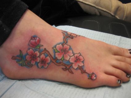 Flower Tattoo On Feet