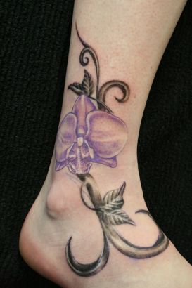 Flower Ankle Tattoo Design