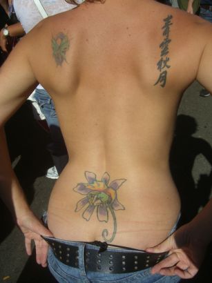 Flower Tattoo Design On Lower Back