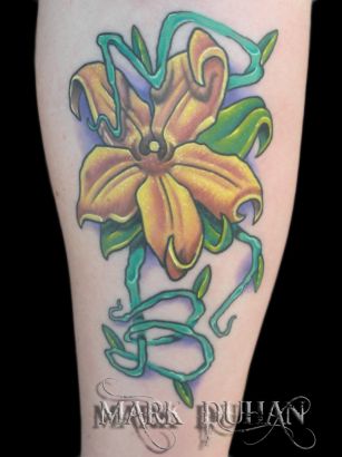 Pumpkin Flower Tattoo