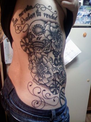 Flower And Skull Tattoo