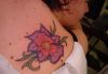 flower tattoo on shoulder