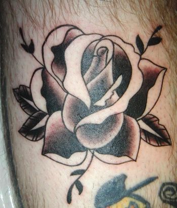 Rose Tattoo On Leg