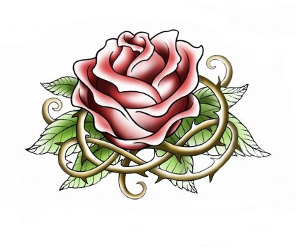 Pink Rose Tattoo