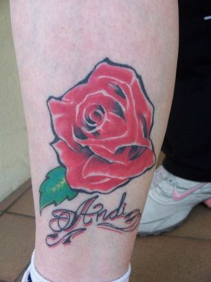 Rose Leg Pic Tattoo Design