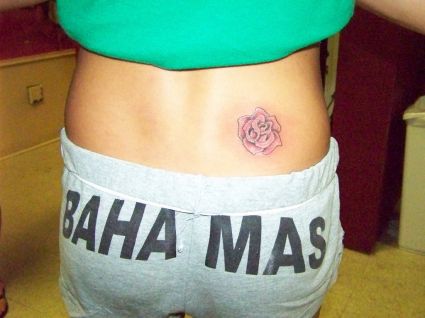 Rose Tattoo On Upper Hips