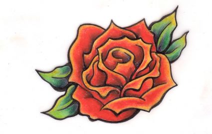 Orange Rose Tattoo