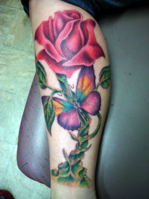 Rose And Butterfly Tattoo Pic