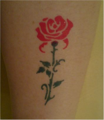 Rose Tats On Leg 