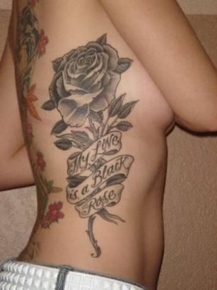 Rose Tattoo On Side Back 