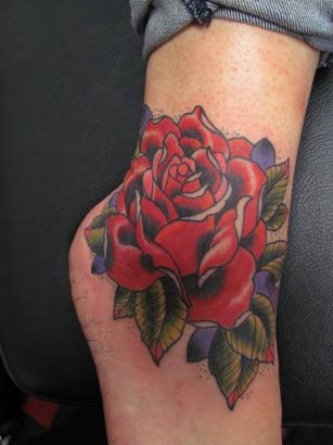 Rose Tattoos On Ankle