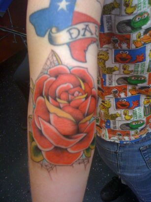 Rose Tattoo On Elbow