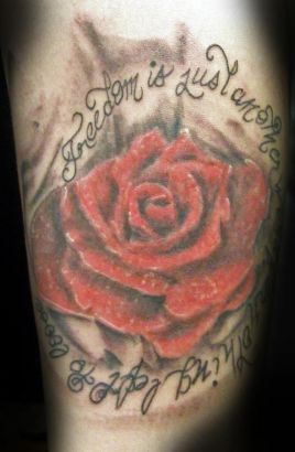 Rose Tat With Text