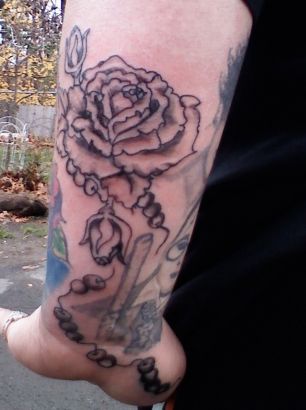 Rose Tat With Pearl