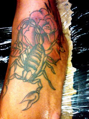 Rose Tat With Scorpio