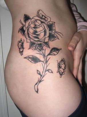 Black Rose Tats On Hip