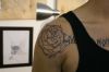 rose shoulder tattoo for man