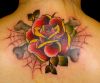 Red rose on neck