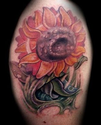 Bio Organic Sunflower Tattoo