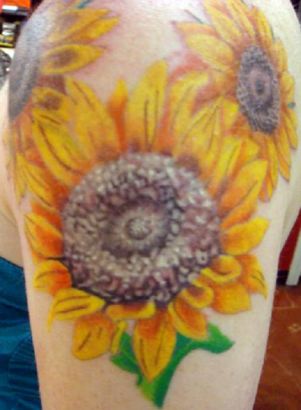 Sunflower Pic Tattoo On Arm