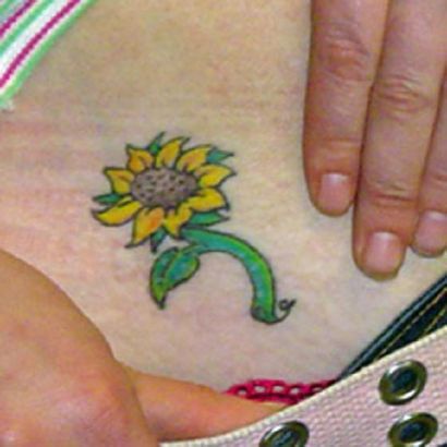 Sunflower Pic Tattoos On Lower Stomach