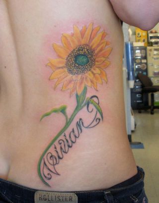 Sunflower Tats On Side Back