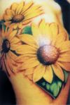 sunflower tats on shoulder