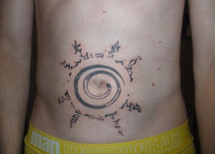 Circle Tattoo On Stomach