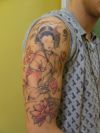 Chinese Girl Portrait Tattoo Art on Arm's