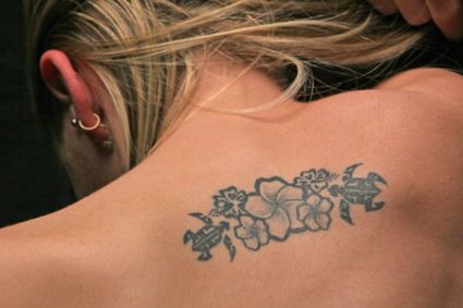 Flower Neck Tattoo