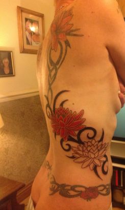 Lotus Nn Lilly Tattoo With Tribal Band