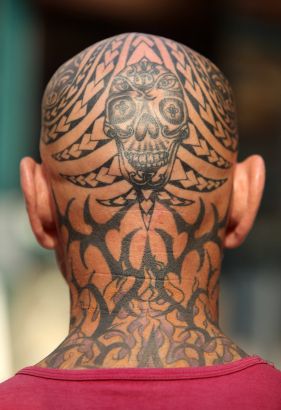 Man Head Tattoo Design