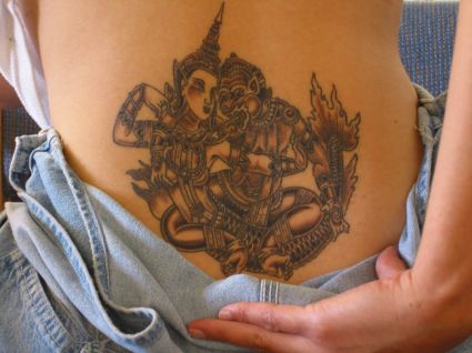 Women Tattoo On Back