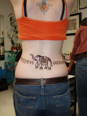 Women With Elephant Tatoo