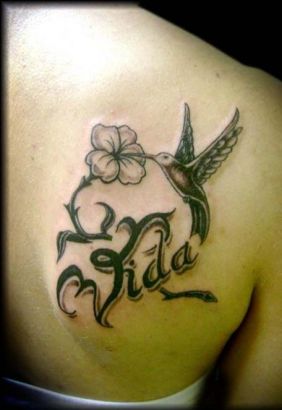 Hummingbird Tat Image On Back