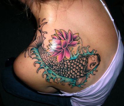 Koi Fish Tattoo On Back