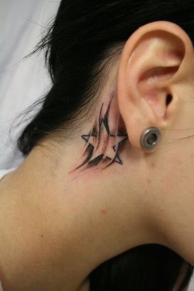 Star Tattoo Behind The Ear