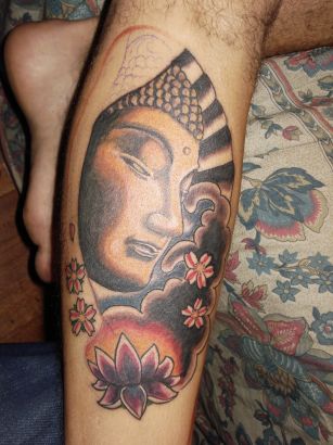 Buddha Tattoos Design On Leg