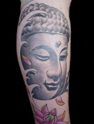 Buddha Tattoo With Flower