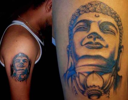 Buddha Tattoo Arm Of Man