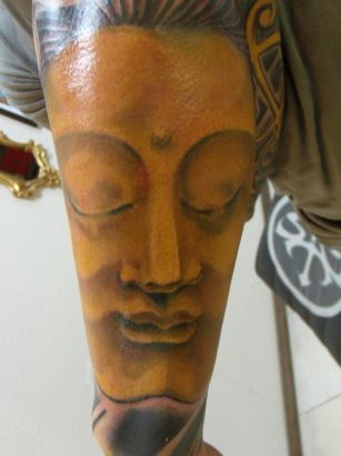 Buddha Leg Tattoo Pic