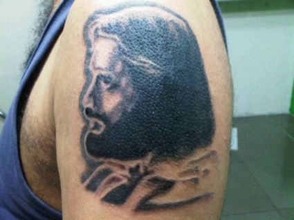 Jesus Tattoo On Man Shoulder