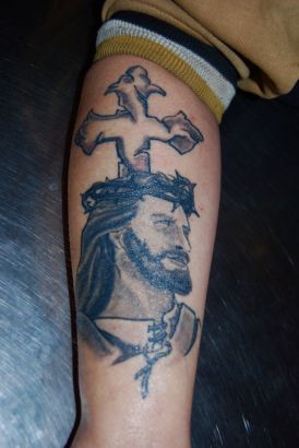 Jesus Arm Tattoo Image