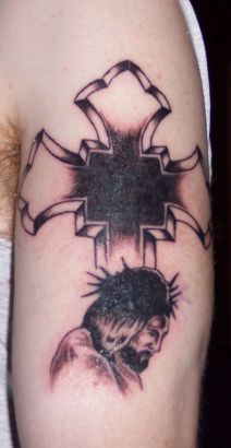 Chirstian God And Cross Tats