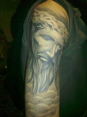 Jesus Arm Pic Tattoo